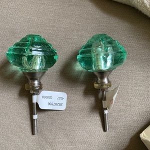 NWT anthropologie Green Bubble Glass Drawer Knob